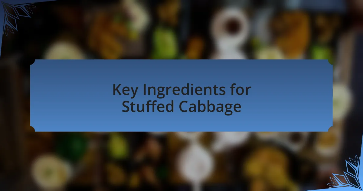 Key Ingredients for Stuffed Cabbage